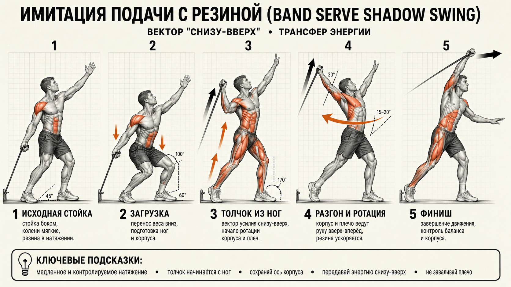 Имитация подачи с резиной